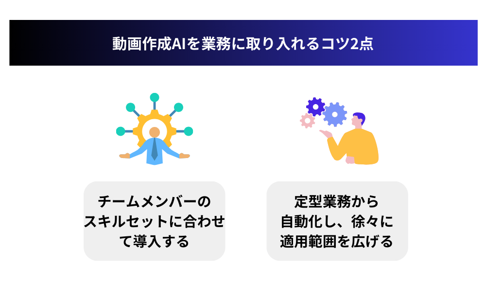 動画作成AIを業務に取り入れるコツ2点