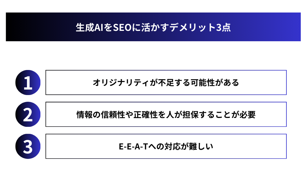 生成AIをSEOに活かすデメリット3点