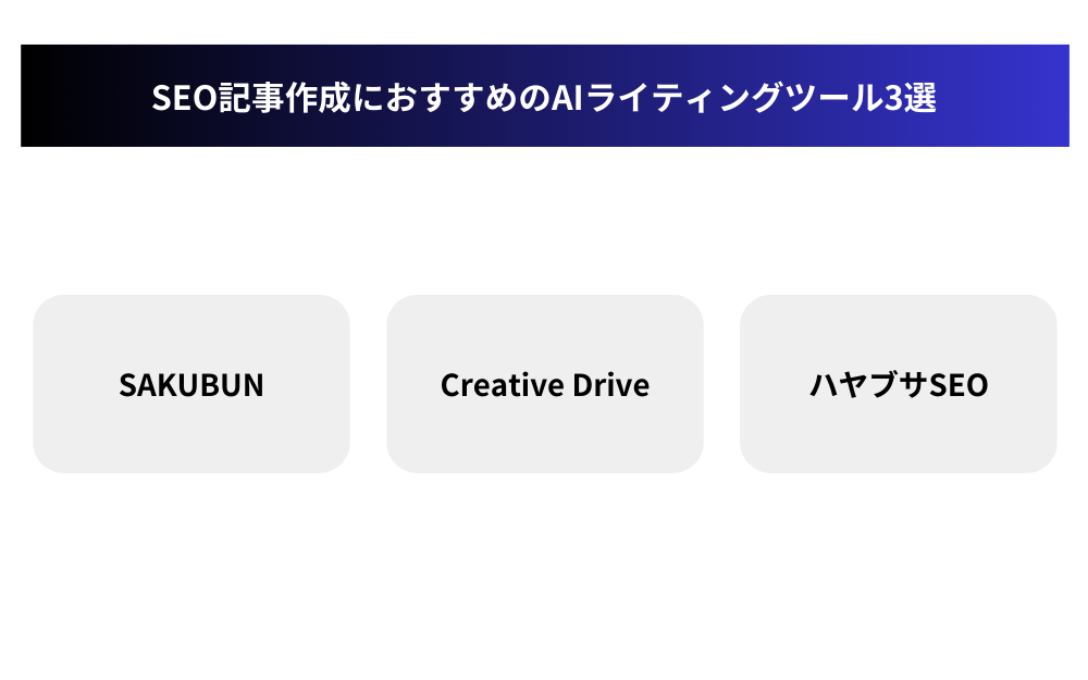SEO記事作成におすすめのAIライティングツール3選