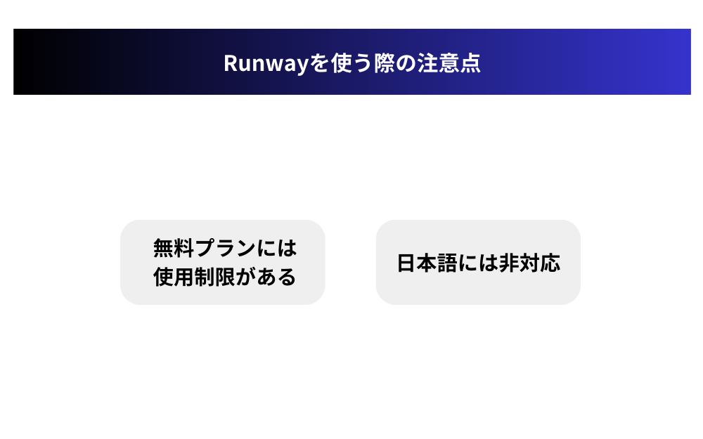 Runwayを使う際の注意点