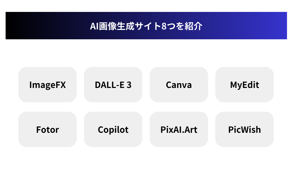 AI画像生成サイト8つを紹介