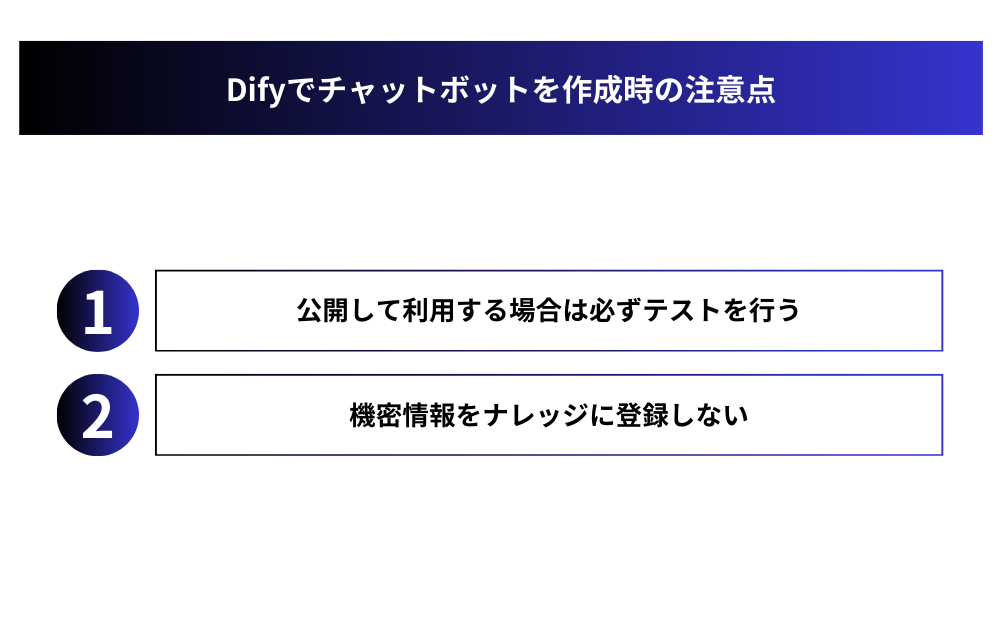 Difyでチャットボットを作成時の注意点